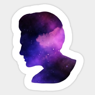 silhouette of space men Sticker